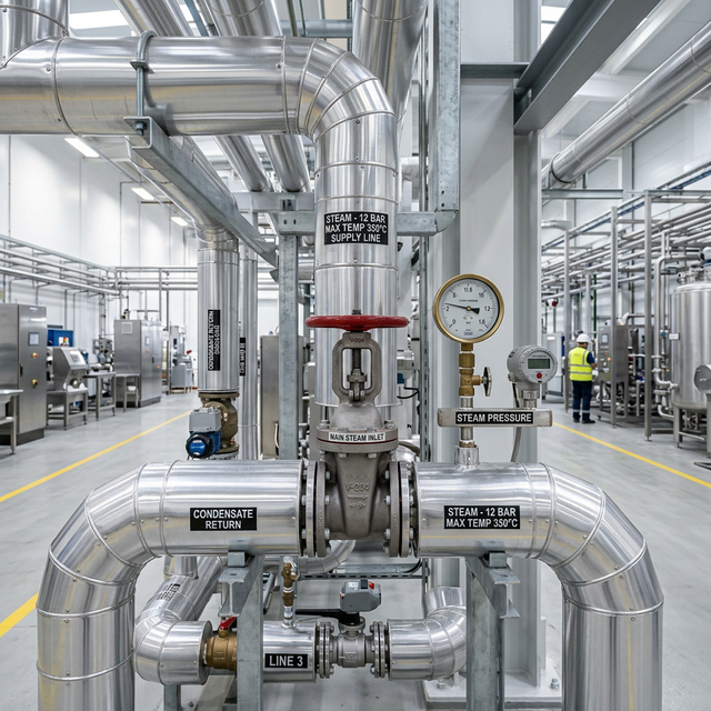 Tubulações de Vapor Industrial